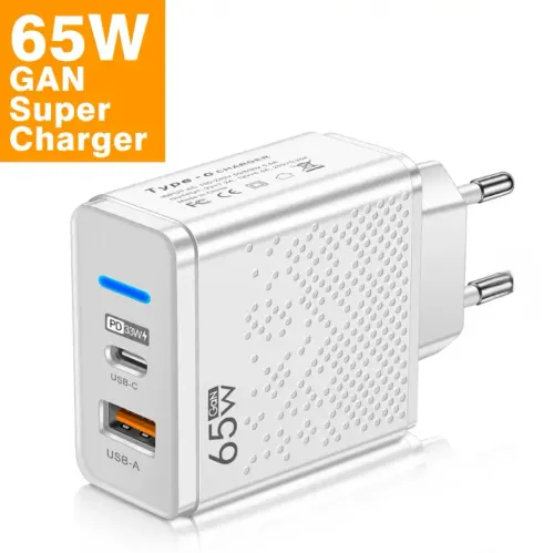 65W GaN USB-C Dual-Port Stable Phone Charger