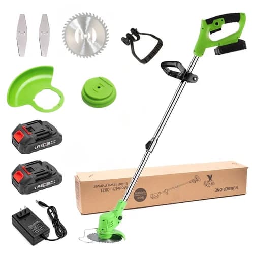 21V Cordless Grass Trimmer & Lawn Mower for Home & Garden â 1500W, 2Ã2Ah Batteries, 3-in-1 Blade Kit, Adjustable Pole